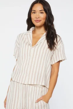 Striped Shirt & Short Pajama Set