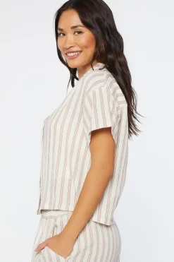 Striped Shirt & Short Pajama Set