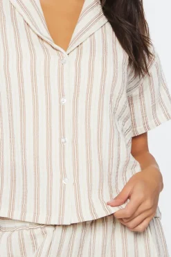 Striped Shirt & Short Pajama Set
