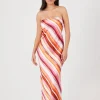 Striped Strapless Maxi Dress
