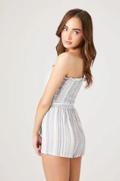 Striped Strapless Romper
