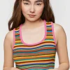Striped Sweater-Knit Tank Top