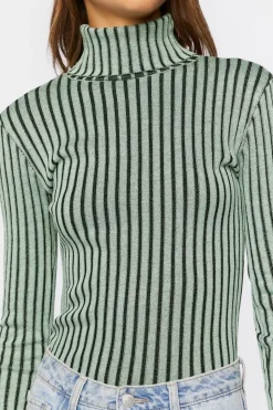 Striped Turtleneck Sweater
