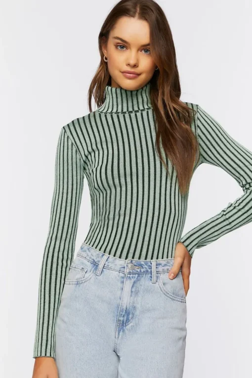 Striped Turtleneck Sweater