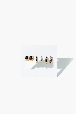 Stud & Hoop Earrings Set