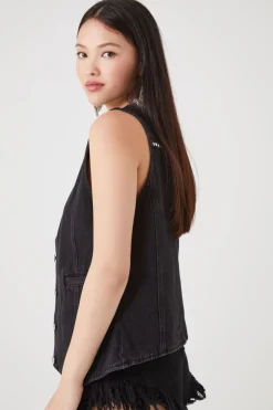 Studded Denim Vest