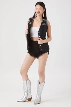 Studded Denim Vest