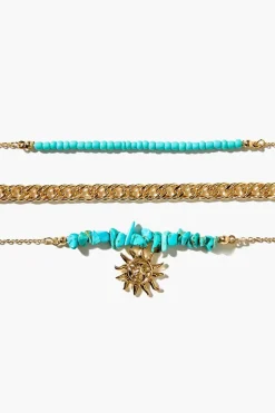 Sun Charm Bracelet Set