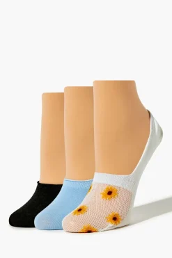 Sunflower No-Show Sock Set - 3 Pack