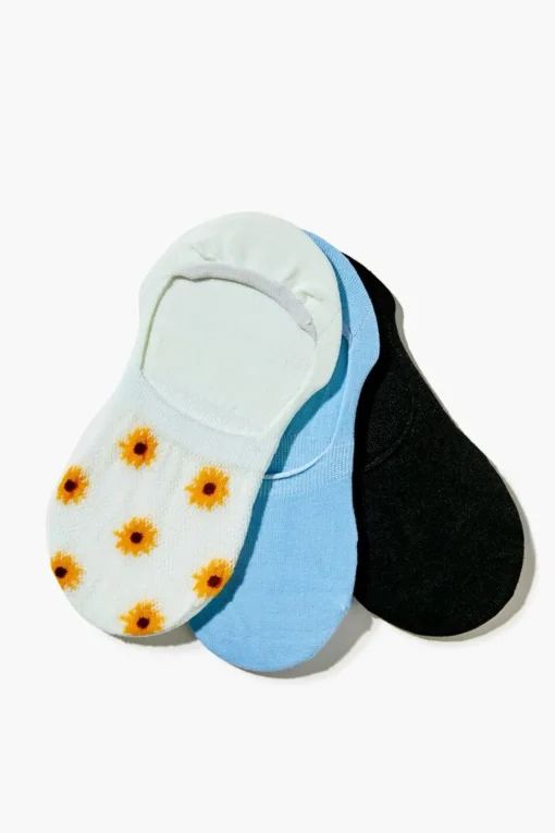 Sunflower No-Show Sock Set - 3 Pack