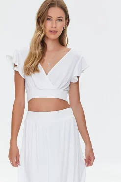Surplice Crop Top & Skirt Set