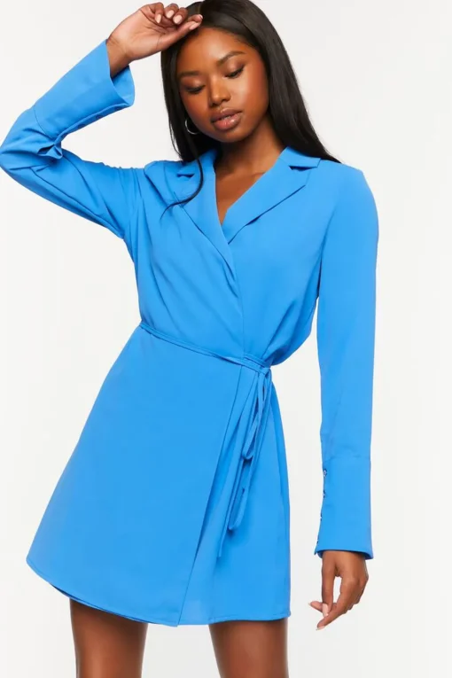 Surplice Mini Wrap Dress