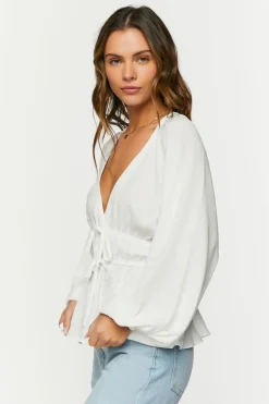Surplice Peasant-Sleeve Top
