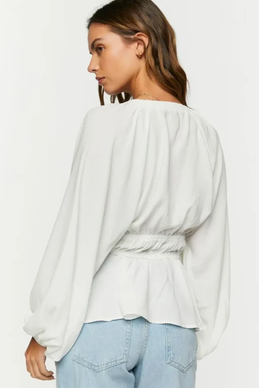 Surplice Peasant-Sleeve Top