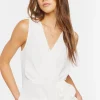 Surplice Self-Tie Flounce Top