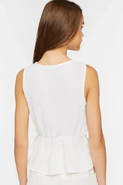 Surplice Self-Tie Flounce Top