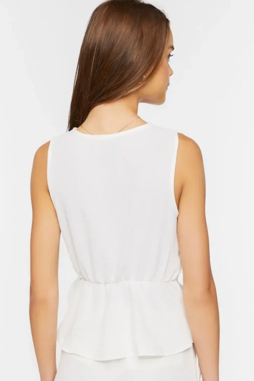 Surplice Self-Tie Flounce Top