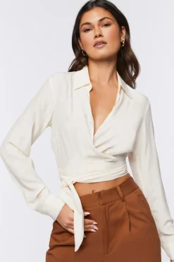Surplice Wrap Crop Top
