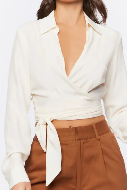 Surplice Wrap Crop Top