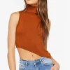Sweater-Knit Asymmetrical Crop Top