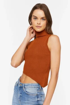 Sweater-Knit Asymmetrical Crop Top