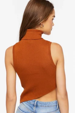 Sweater-Knit Asymmetrical Crop Top