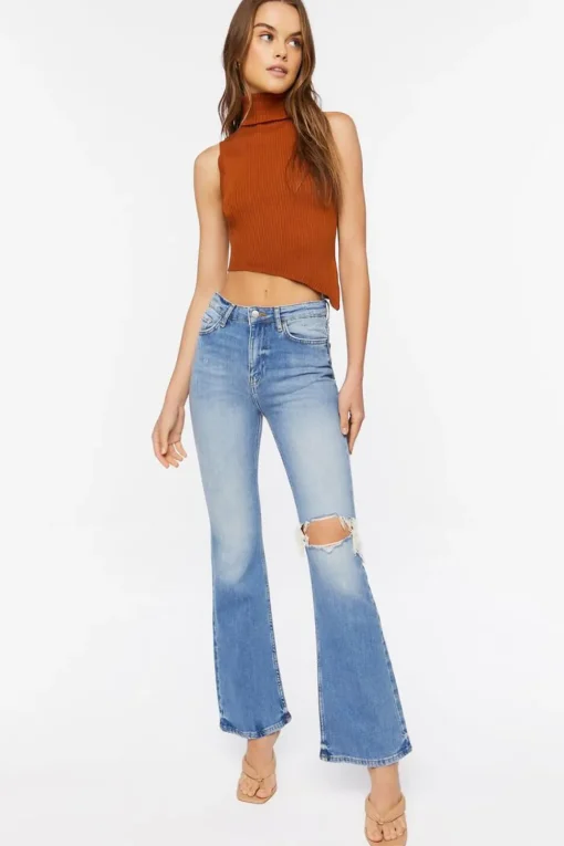 Sweater-Knit Asymmetrical Crop Top