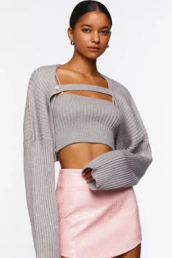 Sweater-Knit Cami & Shrug Set