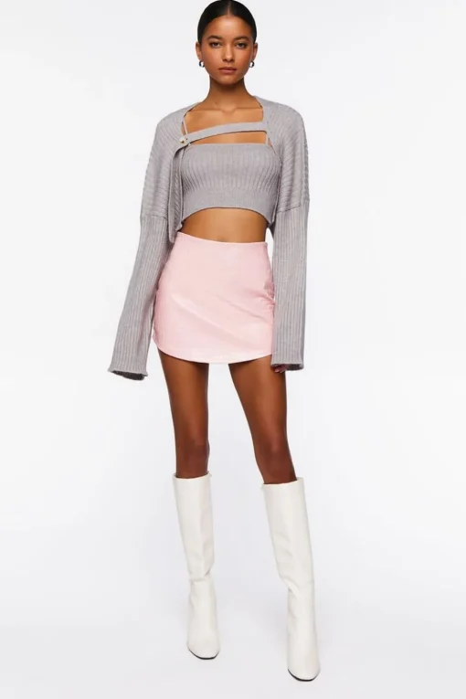 Sweater-Knit Cami & Shrug Set