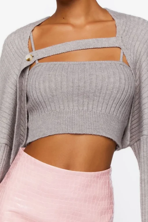 Sweater-Knit Cami & Shrug Set