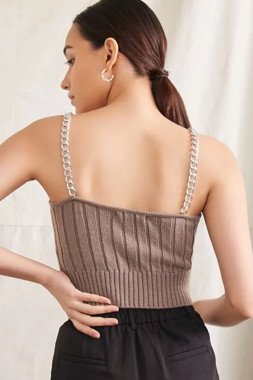 Sweater-Knit Chain Cami