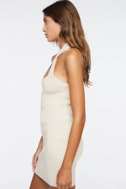 Sweater-Knit Crisscross Mini Dress