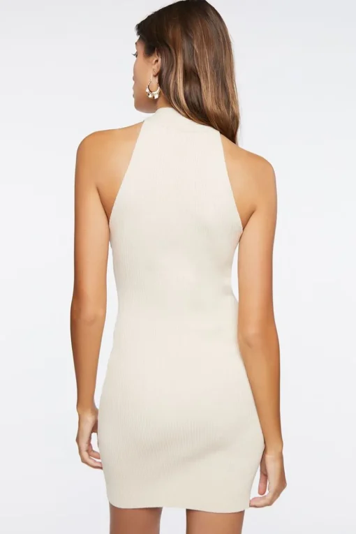 Sweater-Knit Crisscross Mini Dress