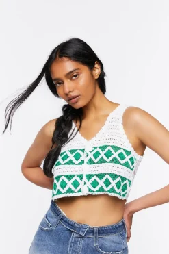 Sweater-Knit Crochet Crop Top