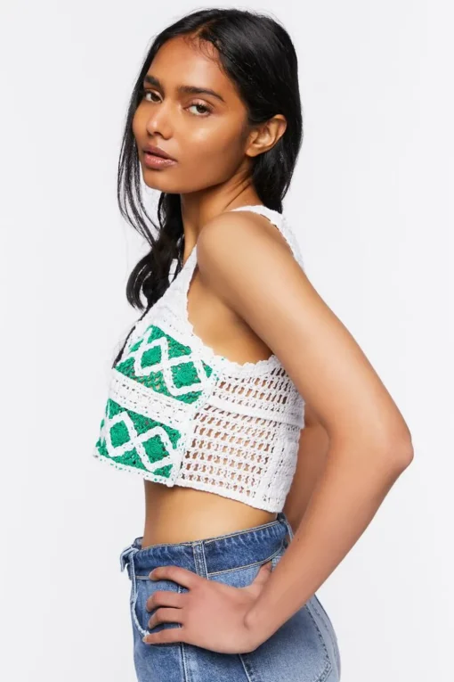 Sweater-Knit Crochet Crop Top