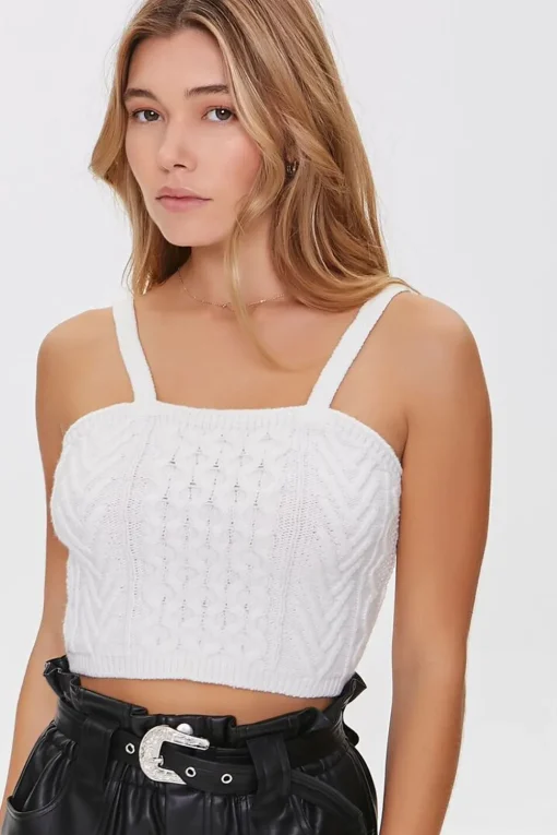 Sweater-Knit Cropped Cami
