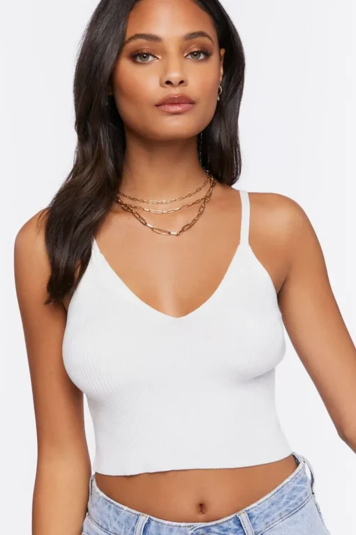 Sweater-Knit Cropped Cami