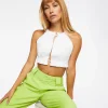 Sweater-Knit Cropped Halter Top