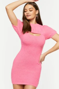 Sweater-Knit Cutout Mini Dress
