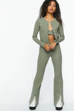 Sweater-Knit Flare Pants
