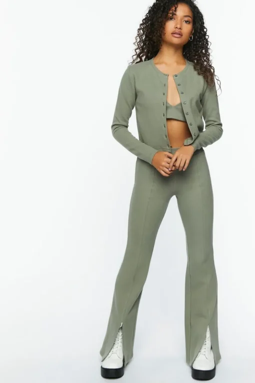 Sweater-Knit Flare Pants