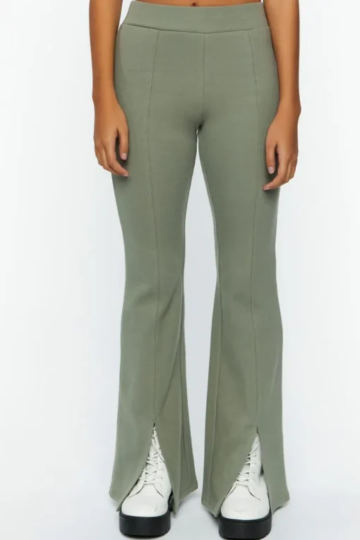 Sweater-Knit Flare Pants