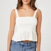 Sweater-Knit Flounce Tank Top