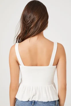 Sweater-Knit Flounce Tank Top