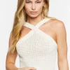 Sweater-Knit Halter Crop Top