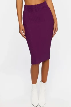 Sweater-Knit Midi Skirt