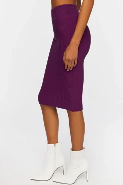 Sweater-Knit Midi Skirt