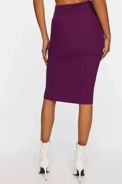 Sweater-Knit Midi Skirt