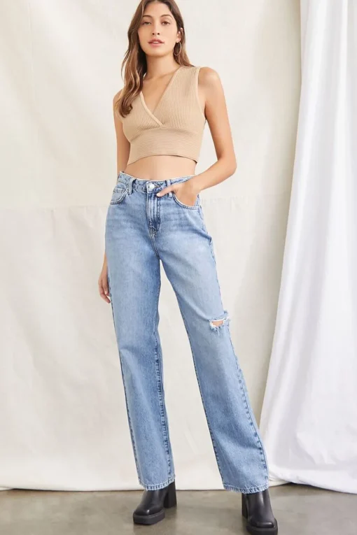 Sweater-Knit Ribbed Crop Top