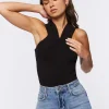 Sweater-Knit Sleeveless Bodysuit